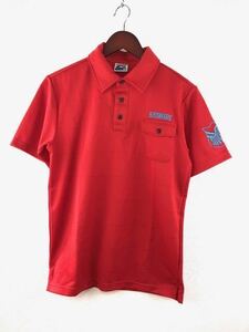 吸水速乾 Kissmark Golf キスマーク ゴルフ メンズ 半袖 ポロシャツ レッド Mサイズ golf ゴルフ ウェア スポーツ トップス 機能素材