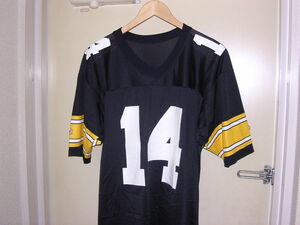 美品 90s USA製 Champion NFL Pittsburgh Steelers #14 jersey shirt 44 vintage old スティーラーズ ユニフォーム フットボール Tシャツ