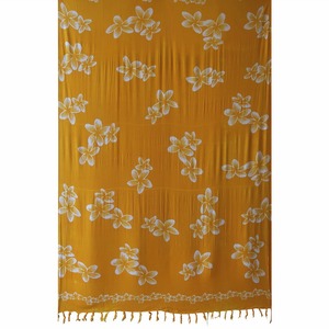  pareo multi fabric salon Hawaiian plumeria yellow white [ mail service Ok][ outlet ][ returned goods un- possible ]YSA-190143