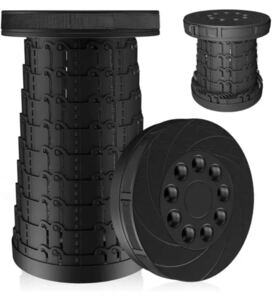 椅子 折りたたみ チェア 高さ調整可能 1kg/耐荷重220kg(ブラック)