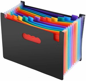 A4 ファイルボックス 書類 収納 BOX ケース 拡張フォルダ コレクション 12分類 大容量 防水 安心 安全 蓋無し マルチカラー ラベル付き