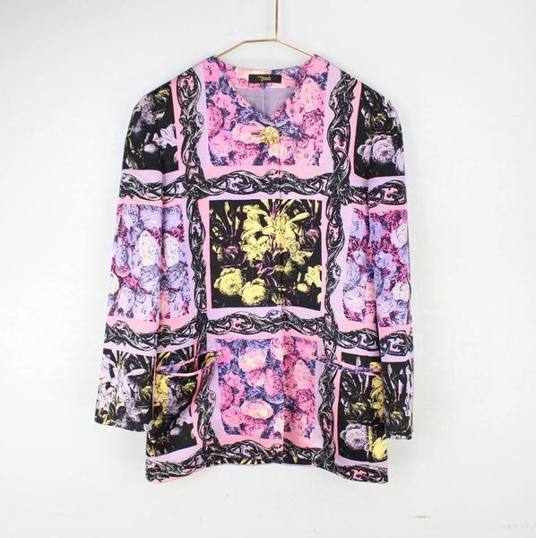 MADAM JOCONDE VINTAGE PATTERNED NO COLLAR JACKET/マダムジョコンダヴィンテージ柄ノーカラージャケット