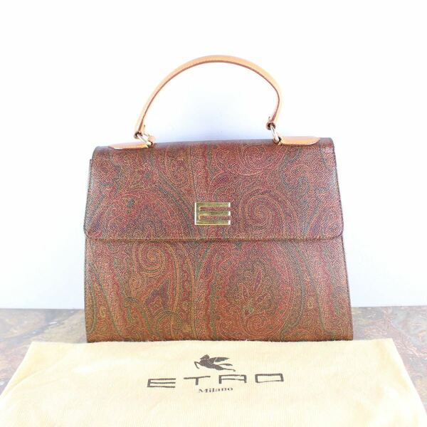 ETRO PAISLEY PATTERNED LOGO HAND BAG MADE IN ITALY/エトロペイズリー柄ロゴハンドバッグ