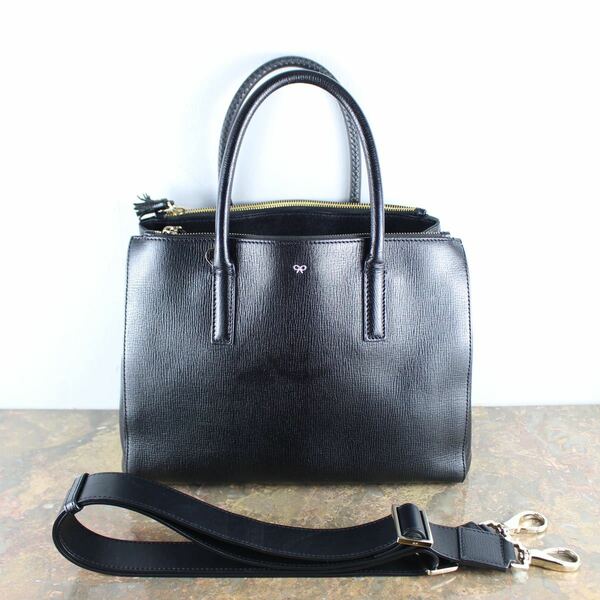 ANYA HINDMARCH EBURY LEATHER 2WAY SHOULDER BAG/アニヤハインドマーチイーブリーレザー2wayショルダーバッグ