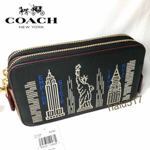 【新品】COACH コーチ ショルダーバッグ クラッチ バッグ キラ クロスボディ ウィズ スターダスト シティ スカイラインブラック C1108