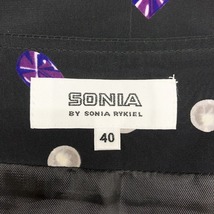 SONIA BY SONIA RY KIEL ソニアバイソニアリキエル 40 レディース 薄手 スカート フレア 裏地付き ジュエル柄 宝石 ひざ丈 ポリ100% 黒_画像3