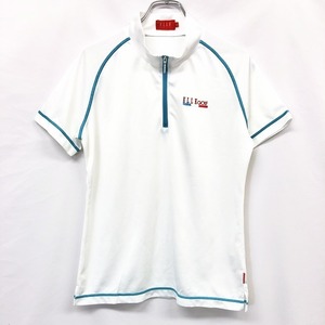 ELLE GOLF L Golf 13 lady's mok neck shirt cut and sewn Logo embroidery half ji plug Ran short sleeves poly- 100% white 