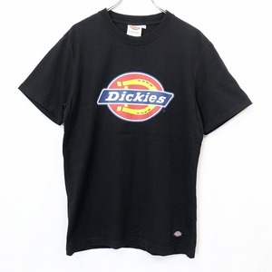Dickies ディッキーズ M メンズ 男性 Tシャツ カットソー ロゴ プリント 丸首 クルーネック 半袖 ショートスリーブ 綿100% ブラック 黒