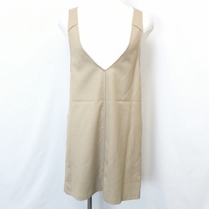 [ new goods ]NATURAL BEAUTY BASIC Natural Beauty Basic M lady's One-piece lining attaching V neck plain knee height made in Japan beige 