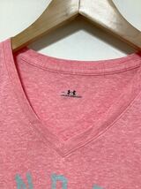 へ720 アンダーアーマー UNDER ARMOUR Vネック 半袖Tシャツ LG レディース ピンク_画像3