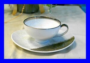 ○美品 ノリタケ Noritake CREO FILO クレオ フィロ 銀彩 カップ&ソーサー シルバー D1870