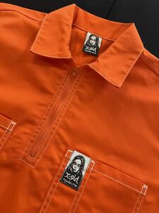  новый товар превосходный товар X-girl X-girl orange футболка cut and sewn tops воротник есть 