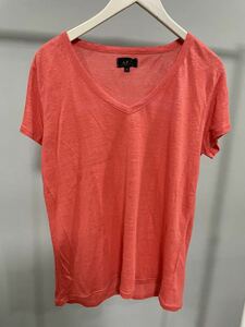  beautiful goods A.P.C. A.P.C. short sleeves cut and sewn T-shirt lady's orange M~L