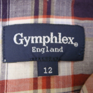 Gymphlex ジムフレックス シャツ チェック コットン麻混紡 貝ボタン 日本製  １２の画像5