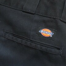 超定番モデル! Dickies 874 ディッキーズ ハイウエスト ストレート スラックス ワークパンツ チノパン 人気色 ブラック 黒 W32 メンズ 古着_画像5