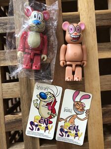 ベアブリック/BE@RBRICK シリーズ18 ホラー表/裏　REN & STIMPYセット(メディコムトイ・フィギュア)