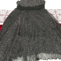 グレーラメネグリジェキャミソールフレアスカートワンピースドレス Gray lame negligee camisole flare skirt dress_画像2