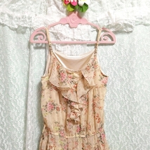 茶色フリルシフォンネグリジェキャミソールワンピース Brown ruffle chiffon negligee camisole dress_画像5