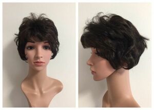 AW23 ② exhibition goods full wig Brown white ... volume up medical care for also 