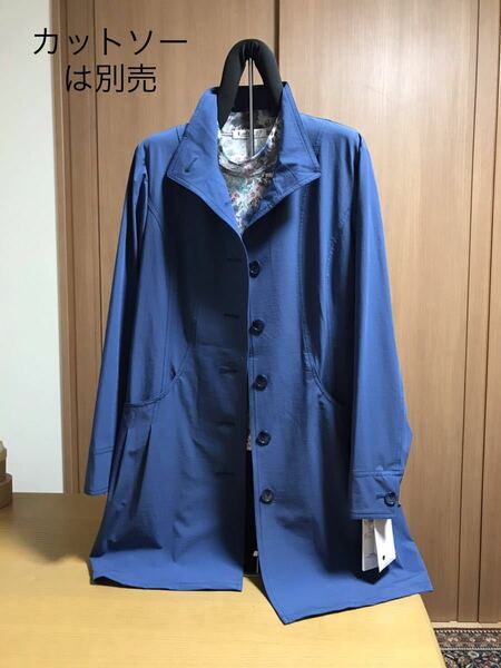 [新品] 激安・在庫処分　Mサイズ　レディースストレッチコート　ミセスコート　婦人コート　撥水加工コート　ブルー
