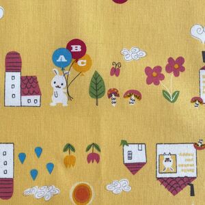 生地・はぎれ 綿麻キャンバス うさぎ puti de pome