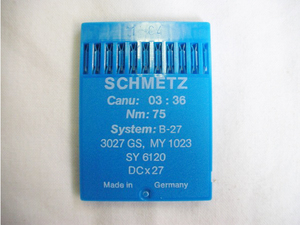 SCHMETZ ミシン針 10本 Canu03:36 Nm75SystemB-27 SY3120 DC×27