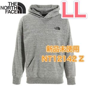 【新品】ノースフェイス パックスクエアロゴフーディー パーカー グレー LL