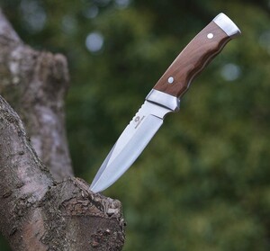 MOSSY OAK ナイフ シースナイフ フルタング構造 全長225mm 天然ウッドハンドル 【ケース付き】キャンプ ナイフ