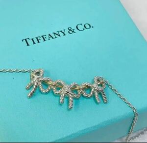 【美品】Tiffany ティファニー ネックレス 3連 リボン ネックレス SV925 TIFFANY&Co.