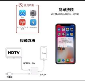 iPhone HDMI 変換 アダプタ ライトニング digital avアダプタ 設定不要Lightning HDMI ケーブル