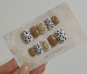 ネイルチップ ジェルネイル ヒョウ柄ネイル
