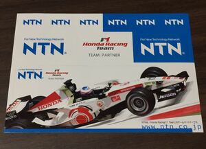 2006 F1 ホンダ NTN ステッカー RA106 バトン