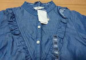 140 Right-on Right on blouse tops Denim manner soft cloth 