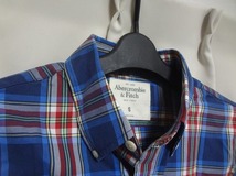 【新品】 Abercrombie & Fitch A&F ボタンダウンチェックシャツ タイト スリム 細身 S アバクロ_画像4