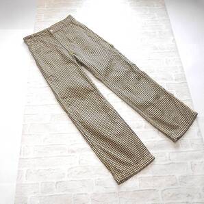 〔美品 送料無料!〕 mercibeaucoup メルシーボークー チェック 柄 コットン パンツ ( 日本製 男女兼用 ユニセックス 綿 紺 × 黄色 洗える