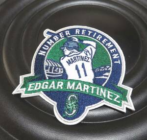 EM紺緑■新品MLBシアトル・マリナーズSeattleMarinersエドガー・マルティネスEdgarMartnez #11野球ベースボール 刺繍ワッペン （パッチ）