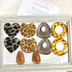 ハンドメイドパーツ 秋カラーチャーム 5ペア 10個