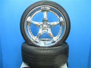 A37 在庫処分 未使用品 MKW MK-X 8.5J +35 114.3 メッキ 深リム 245/40R20 99W/Y ヨコハマ/ダンロップ 前後メーカー違い アルファード 