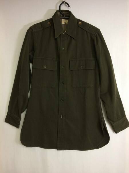 40s 50s regulation officer's shirt ミリタリー オフィサーシャツ マチ付き ミリタリー ヴィンテージ