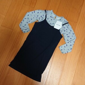 ★120サイズ★新品★未使用★タグ付き★テレコ★ワンピース★花柄★長袖★Tシャツ★