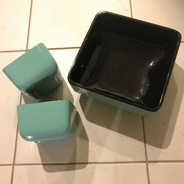 ベトナム 漆 エメラルド グリーン サラダボウル 小鉢 漆塗り スクエア 漆器