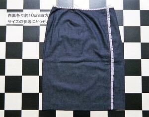 22 OCTOBRE スカート 44 紺 Z9383　インディゴ染