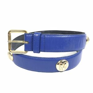 [ Moschino ] genuine article MOSCHINO belt total length 82cm width 3cm blue color series M metal fittings for women lady's postage 520 jpy 