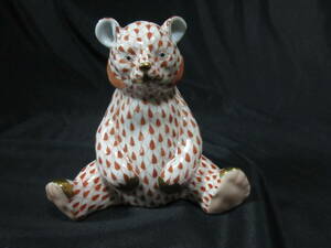  Herend bear figure fish net HEREND hand paint Hungary HUNGARY Bear BEAR bear red 