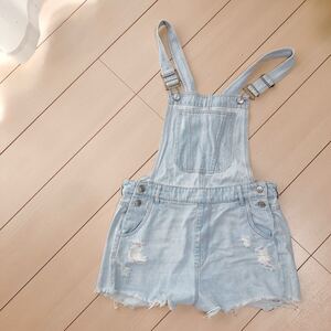 オーバーオール デニムサロペット ショートパンツ
