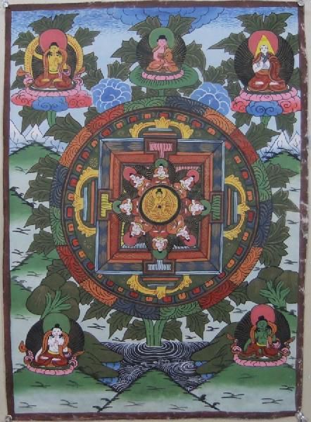 Mandala (antique) Mn61 Bouddha Shakyamuni, ouvrages d'art, peinture, autres