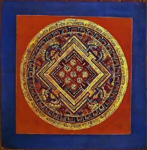 ラマ･ゴン･ドゥ テルサル密教体系 手描き曼荼羅 Mn1535, 美術品, 絵画, その他