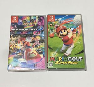 【新品未開封シュリンク付き】マリオカート8デラックス、マリオゴルフスーパーラッシュ 2本セット