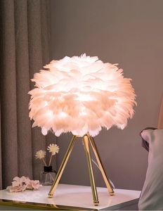  goose. feather. Northern Europe table lamp, bedside lamp pink gold, white gold 