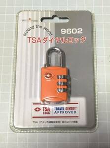 新品・ ロック TSAダイヤルロック 鍵 南京錠 ダイヤル式 9602 スーツケースに！オレンジ